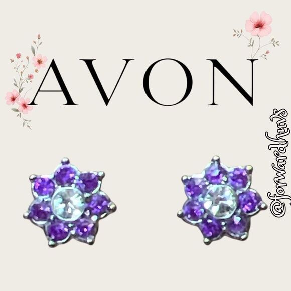 Bundle Sale 3 for $15 | Vintage Avon Silver-Tone Stud Earrings – Rhinestone - Picture 1 of 12